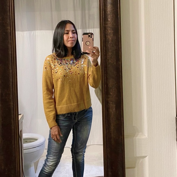 ASOS DESIGN Petite Sweater with Sequin - Picture 5 of 6